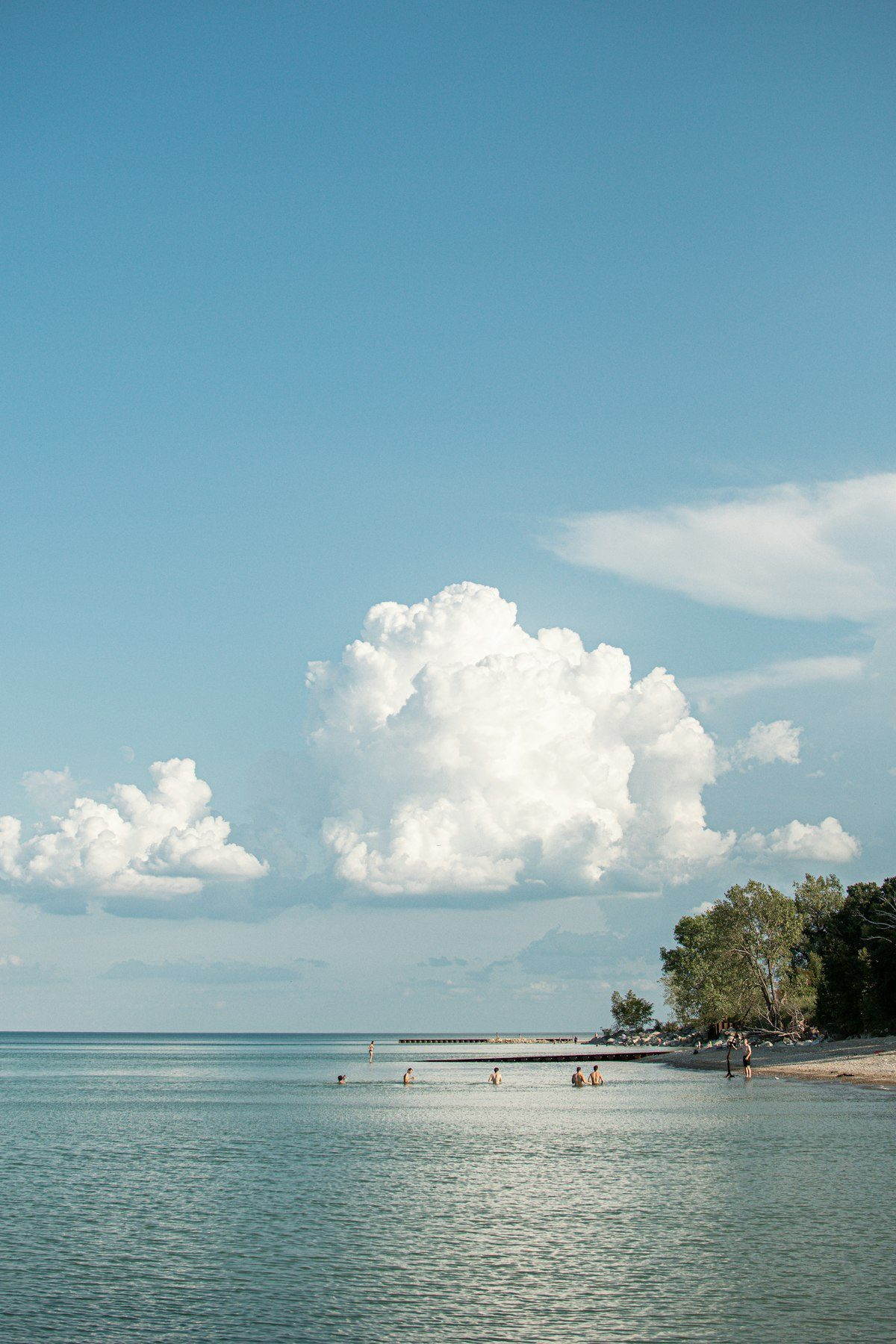 Rocky shoreline at Lakeside Beach State Park on Lake Ontario